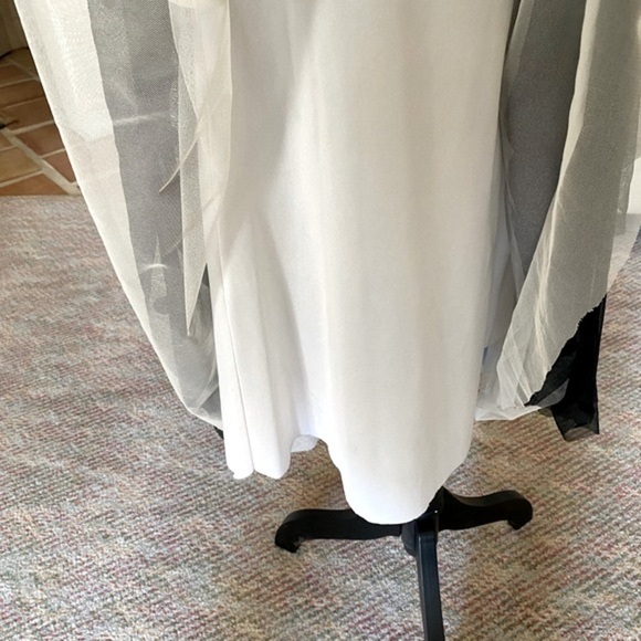 ALEXIA ADMOR New York Dotted Organza Tulle Chiffon Maxi Skirt Gothic Size 6 - Picture 6 of 11